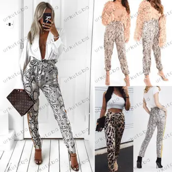 

HIRIGIN Newest Women Leopard Pants Slim Fashion High Waist Long Pants