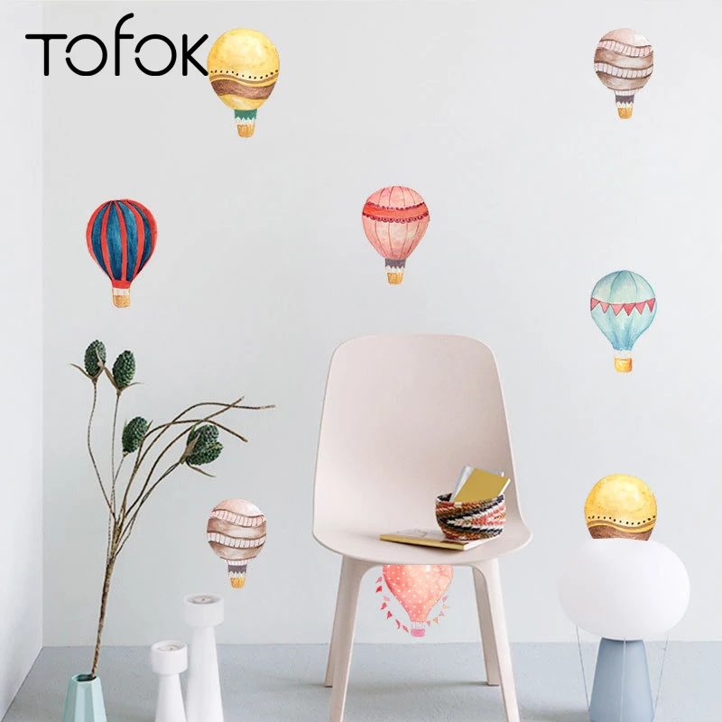 

Tofok 36pcs/set Colorful Fire Balloon DIY Wall Sticker Cartoon Kids Room Nursery Funny Mural Decals Ins Party Cabinet Decor