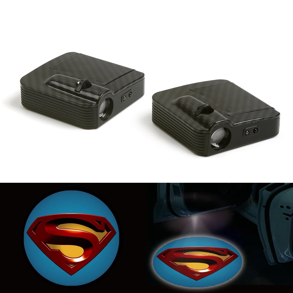 

New Wireless Courtesy Car Fit For Superman Logo Door Ghost Shadow Laser Projector Light Led 12V Pair