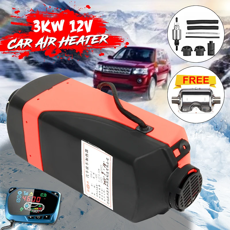 

12V 3kw Diesels Air Parking Heater Air Heating LCD Switch with Silencer & Remote Control For Trucks Boats Bus Car Trailer Heater