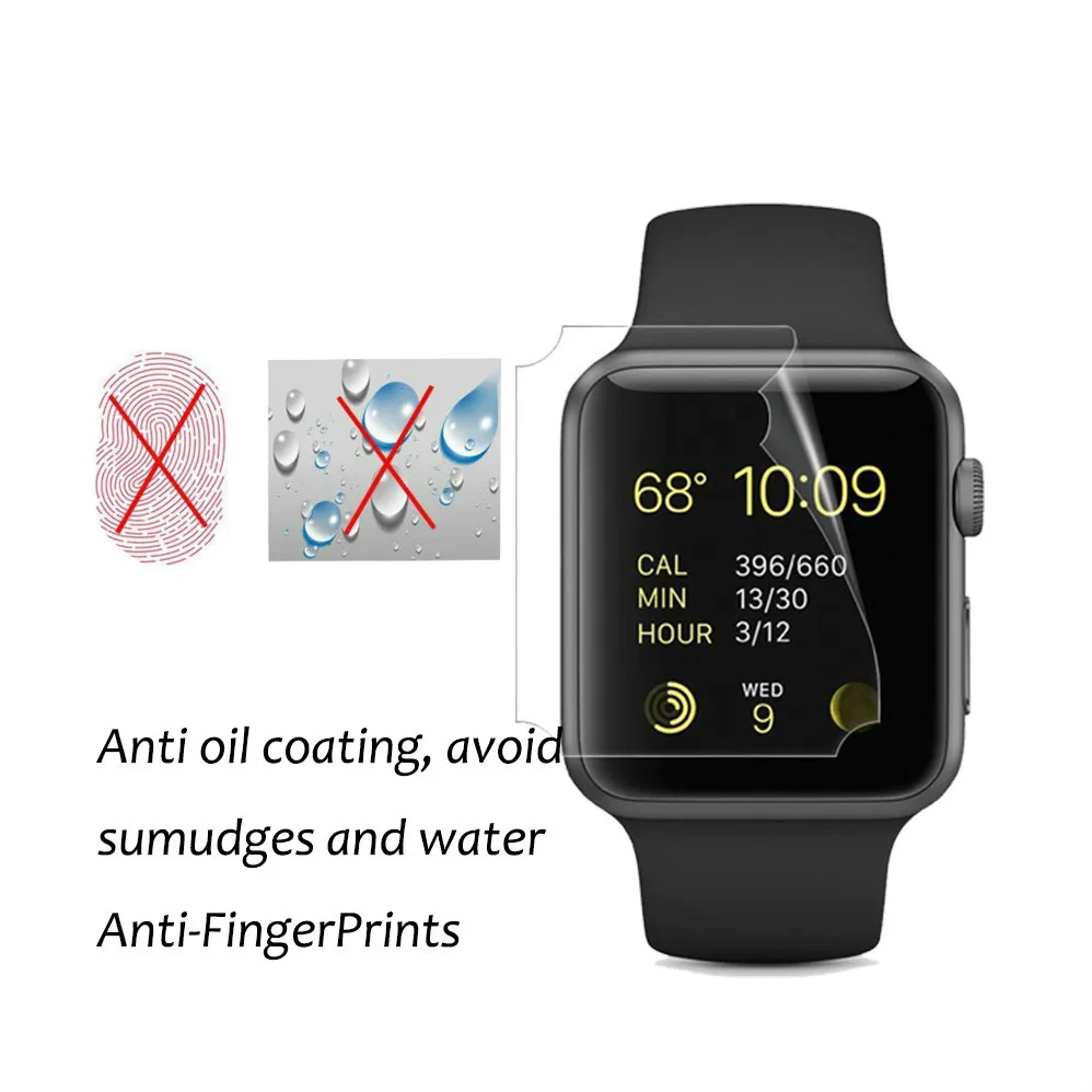 3 шт./упаковка мягкая защитная пленка из ТПУ для iwatch Apple Watch серии 1/2/3 38 мм 42