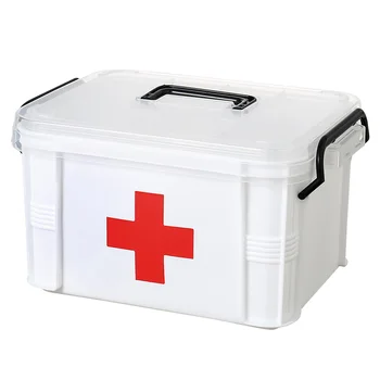 

1pc First Aid Box First Aid Light Portable Organizer Medicine Container Storage Case Pill Box for School Home Hotel