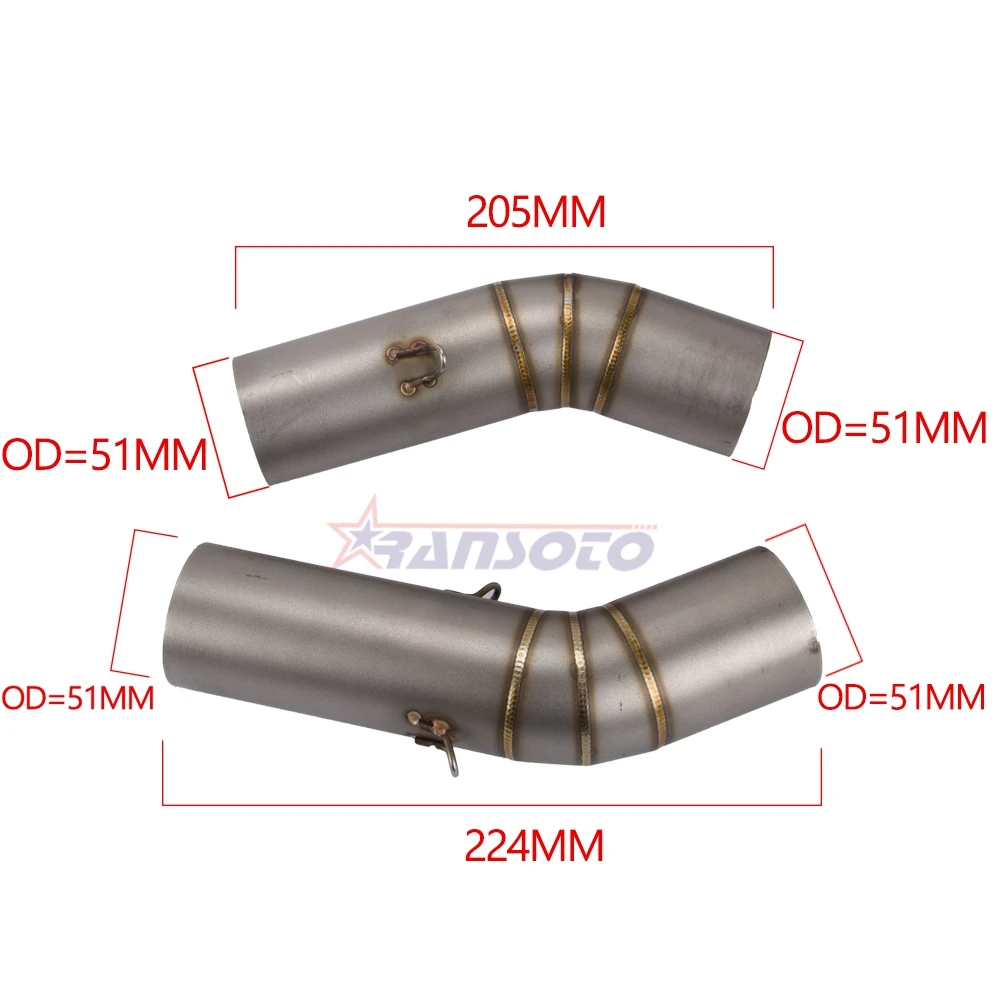 RANSOTO мотоцикл выхлопной системы скольжения на среднее соединение трубы глушитель для Ducati 848 EVO 1098 1198 S/R не для уличного истребителя 848