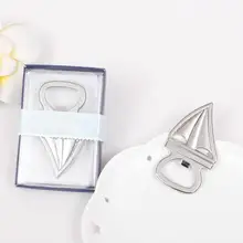 1 個シルバーセーリングボートボトルオープナービールバーツール海のテーマの結婚式のパーティーの好意や景品のためのゲス(China)