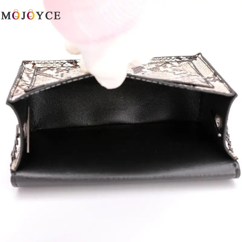New Fashion Small Snake Print Flap Shoulder Bag Female PU Leather Chain Crossbody Bags for Women Size 17x13x7cm