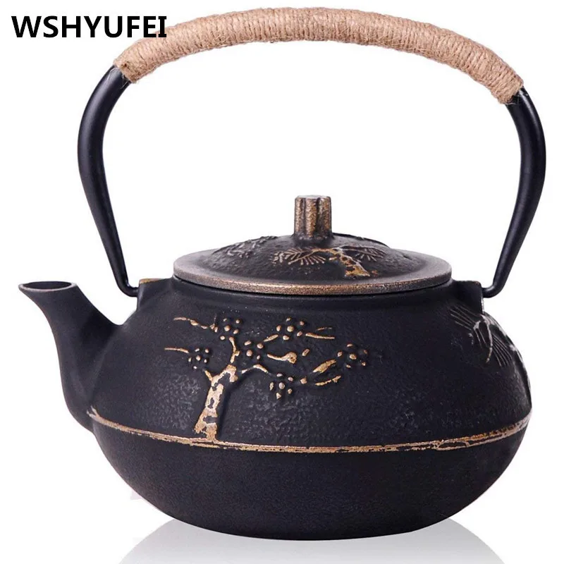 Японский чугунный чайник WSHYUFEI с ситечком для заварки из нержавеющей стали