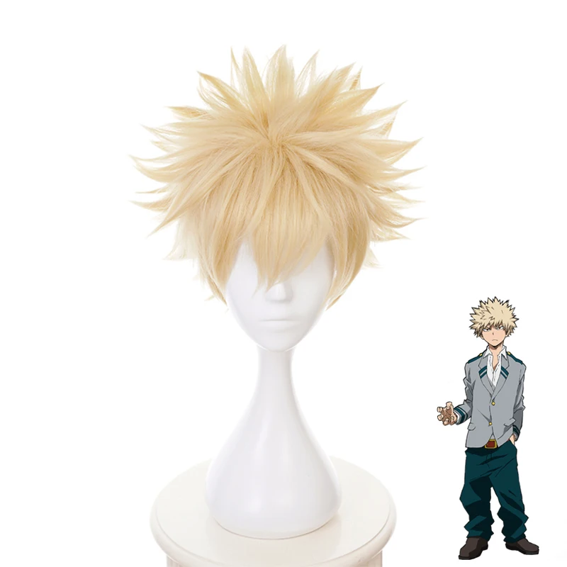 

My Hero Academia Bakugou Katsuki Short Light Gold Cosplay Wig