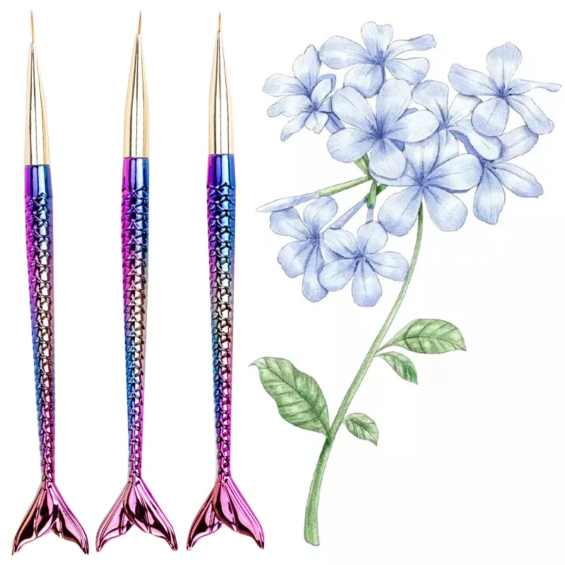 

1PC Mermaid Watercolor Gouache Paint Brushes Different Size Fineliner Tip Nylon Hair Painting Brush Nail Pen School Art Supplies
