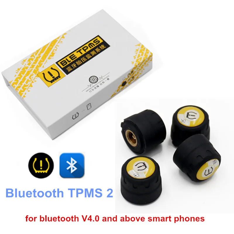 Для Android IOS Smart TPMS автомобильная система контроля давления в шинах Беспроводная сигнализация для шин Bluetooth TMPS с 4 внешними датчиками