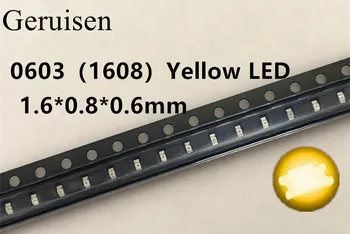 

0603 Yellow SMD led Super Bright 120mcd 2.0~2.4V 580-590nm SMD 0603 led yellow 0603 diodes 1.6*0.8*0.6mm light lamp 1000PCS