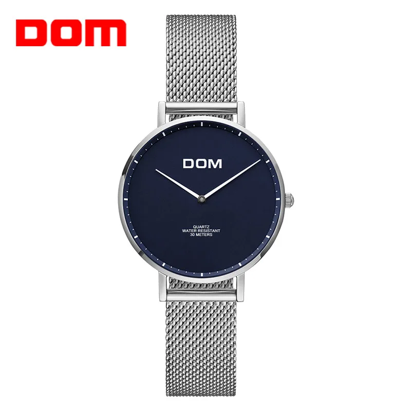 

DOM Watch Women Top Brand Luxury Casual waterproof quartz-watch leather Mesh strap ultra thin clock Relogio Faminino G-36D-2MS