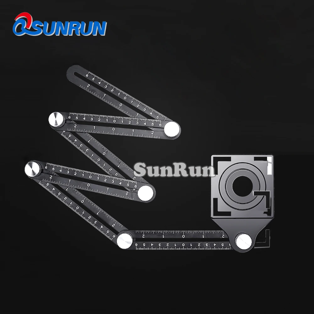

1pcs Six fold ruler tile universal opening locator tiling perforation decoration auxiliary renovation tool