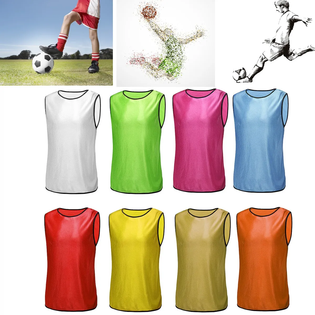 Comfortable Soccer Vest Training Team Sports Football Training Vest Polyester Adult Sleeveless Football Basketball Jersey