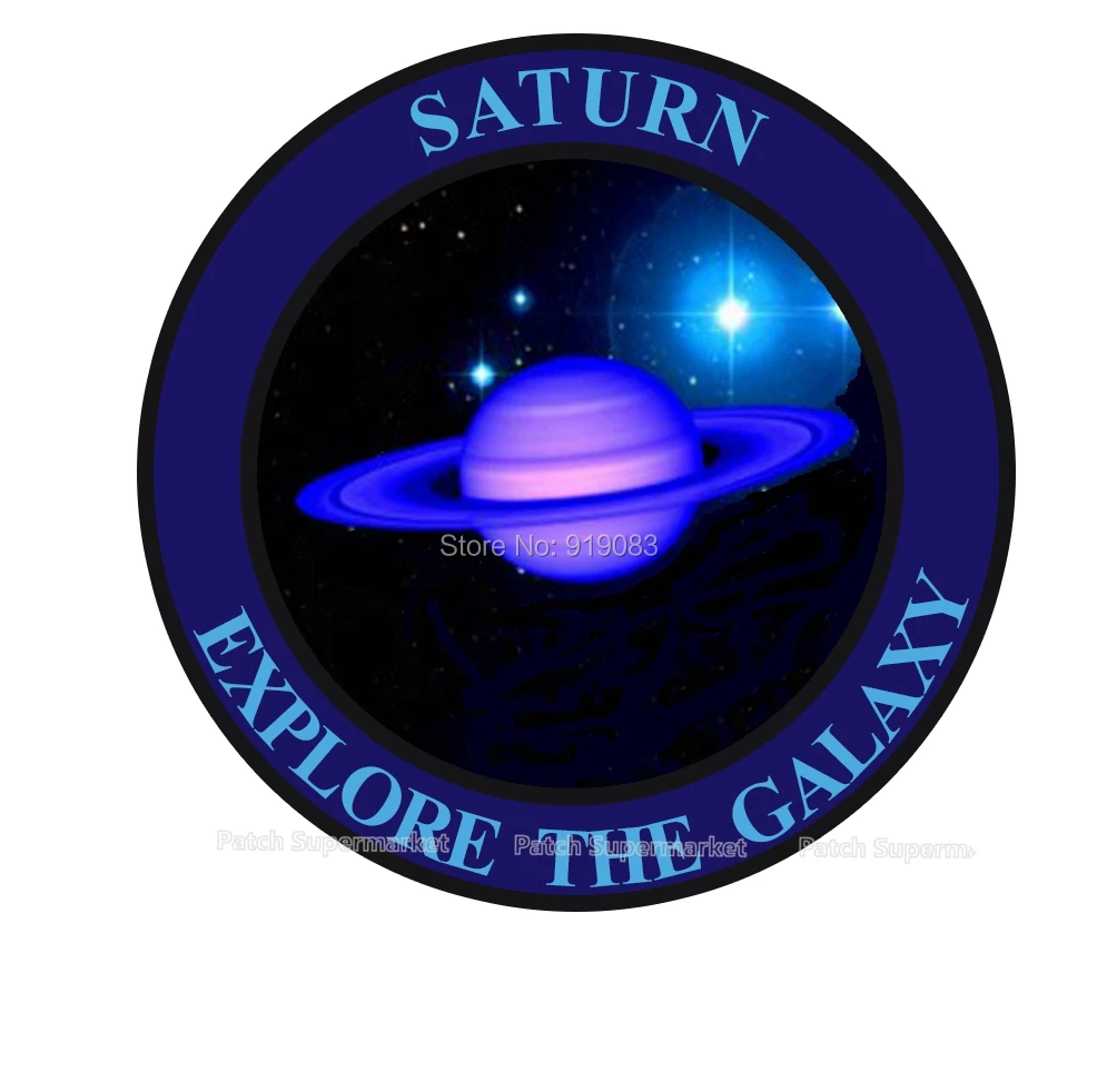 

3" Saturn Solar System Space Explore Galaxy Voyager Apollo Embroidered iron on Patches for clothing emblem for cap hat jeans diy