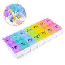 Совершенно портативный кнопочный Еженедельный органайзер для таблеток контейнер для хранения медикаментов планировщик коробки таблеток бутылка