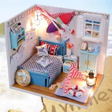 DIY Кукольный дом Миниатюрный Кукольный домик 3D Деревянный Кукольный дом модель пылезащитный чехол кукольный домик игрушки для детей детские подарки на день рождения