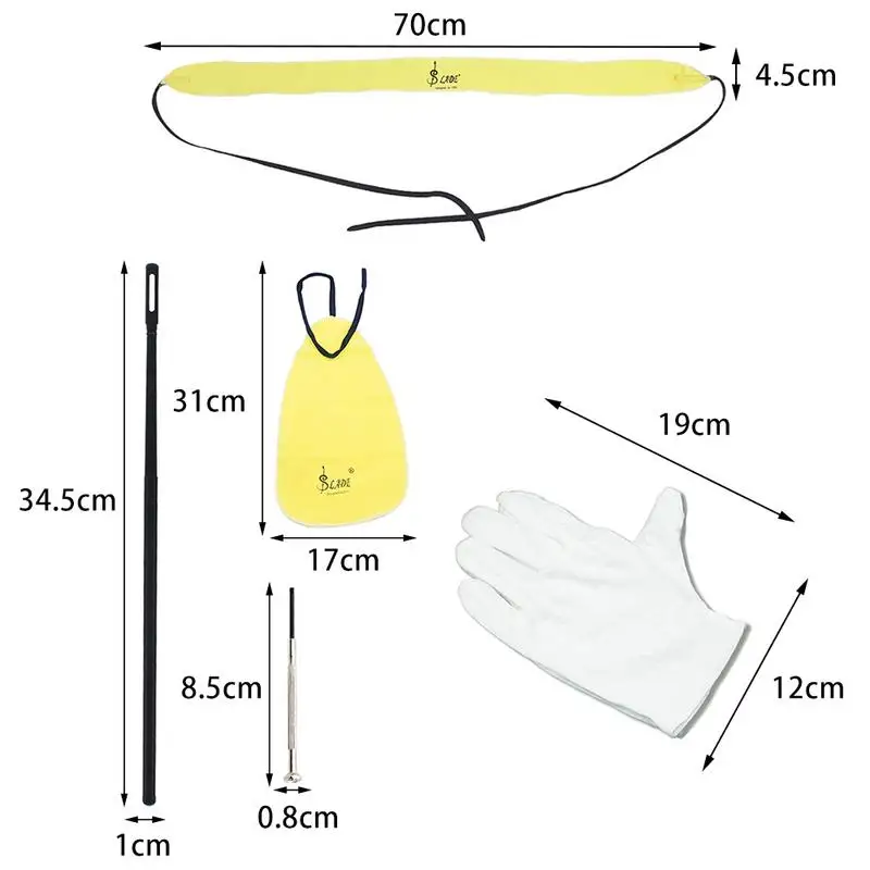 Слейд 5 шт./компл. флейта саксофон техническое обслуживание набор чистящих средств для ухода за стержень+ Ткань для протирки+ отвертка+ перчатки для духовых инструментов