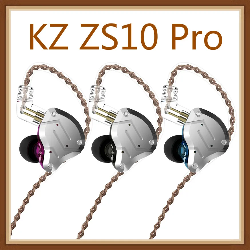 KZ ZS10 Pro металлические наушники-вкладыши 10 штук гибридные наушники 4BA+ 1DD HIFI Bass наушники спортивные наушники с шумоподавлением гарнитура монитор