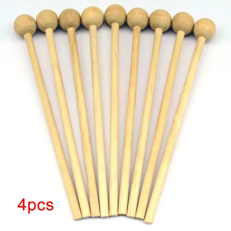 

2Pair Orff Instruments DIY Chopsticks Mallet Sticks Handle Musical Percussion Wood Instrument Toy
