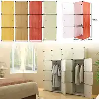 36x36x108cm DIY Resin Wood Grain Wardrobe Closet Cabinet Box Storage Organizer Four Colors Brown Yellow Red White