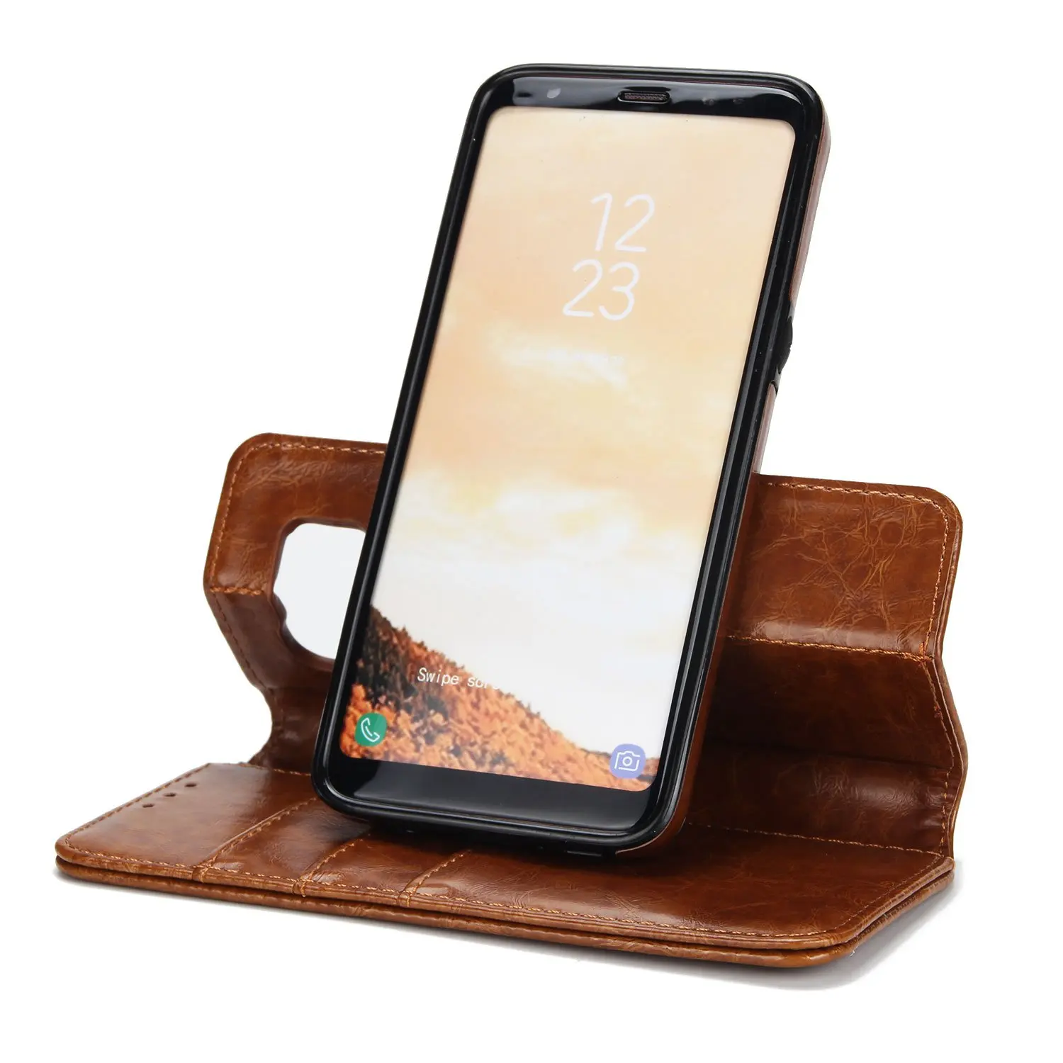 Чехол Кошелек из искусственной кожи KISSCASE для Samsung Galaxy S6 S7 Edge S8 S9 Plus винтажная