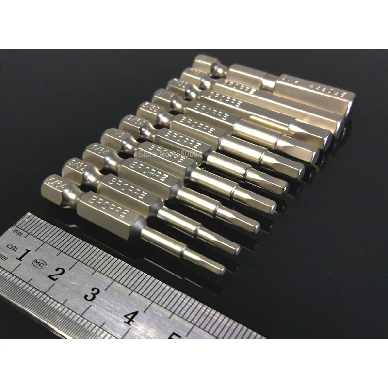 10 шт. в комплекте SAE 50 мм 5/64 5/16 дюйма магнитные Биты для отвертки с шестигранной