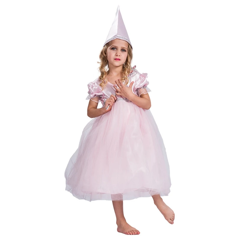 

Girls Pink Princess Fairy Tale Godmother Book Day Fancy Dress Costume Outfit