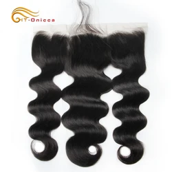 Onicca Pre Plucked Brazilian Body Wave Frontal Closure NonRemy Human Hair Lace Frontal Closure 13x4 Free Part With Baby Hair Onicca Pre Plucked Brazilian Body Wave Frontal Closure NonRemy Human Hair Lace Frontal Closure 13x4 Free Part With Baby Hair