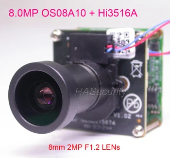 

8.0MP (4K/2K) H.265 IPC 1/1.8" OmniVision OS08A10 CMOS sensor Hi3516A V200 IP CCTV camera PCB board module +LAN cable +M16 LENs