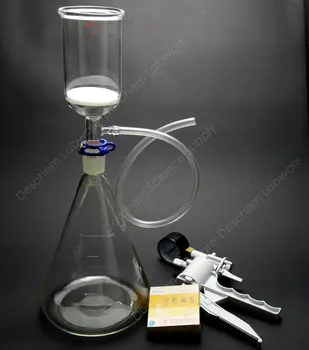

2000ml,Suction Filtration Kit,350ml 70mm Buchner Funnel,2L Flask & Vacuum Pump