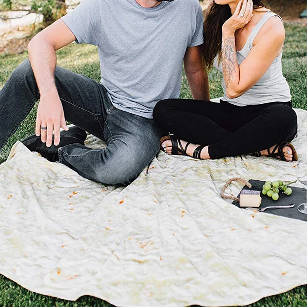 

1pc Comfort Food Creations Burrito Wrap Blanket Perfectly Round Tortilla Throw For Dropshipping