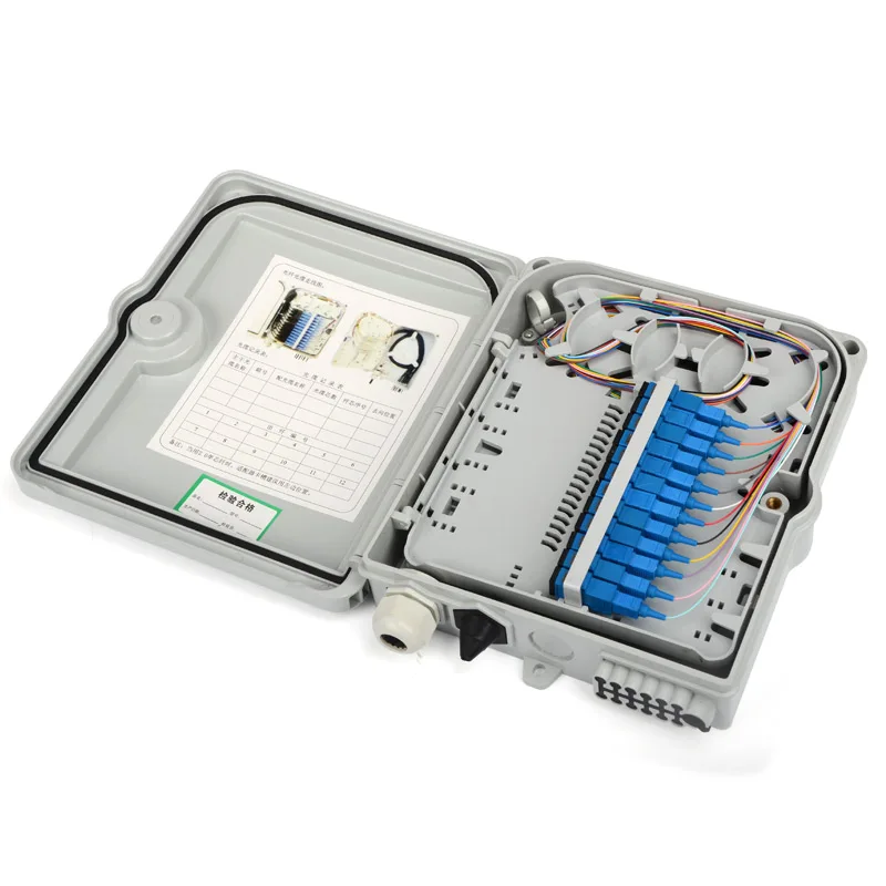 

Optical Fiber Distribution Box 12 core full with SC Adapter Pigtail 1 : 8 Splitter factory wholesale Single mode ftth