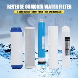 5 шт. 5 ступеней обратного осмоса RO сменный Комплект фильтров для воды с фильтром для воды 75 GPD мембранный фильтр для воды очиститель