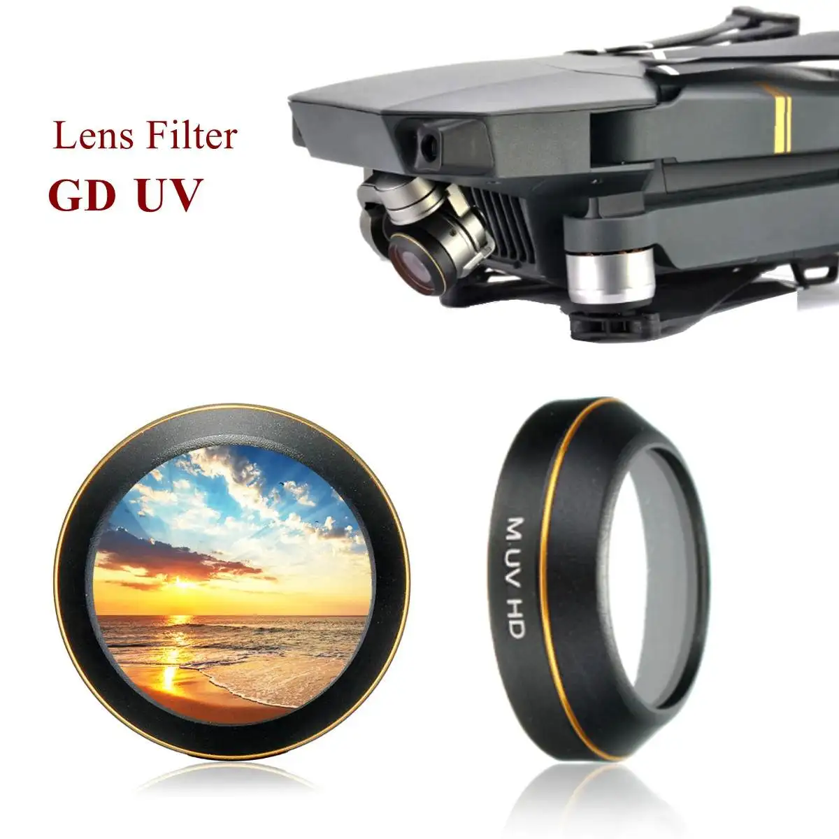 GD UV фильтр объектива для DJI Mavic Pro в авиационном алюминиевом сплаве оптического стекла