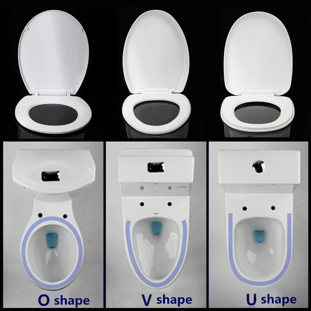 

Xueqin Square Round Universal Slow-Close Toilet Seat Lid Cover Set ABS Thicken Replacement White Household 3Types Antibacterial