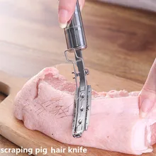 1 PIÈCES Cuisine de Raclage En Acier Inoxydable Porc Cheveux Couteau Poulet Canard Cheveux Grattoir De Cuisson Outils de Viande Volaille Épilation Couteau