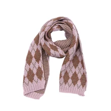 1 предмет, детские зимние шарфы, винтажное платье в английском стиле, Теплый Универсальный вязаный шарф, шейный платок для девочек, для маленьких мальчиков