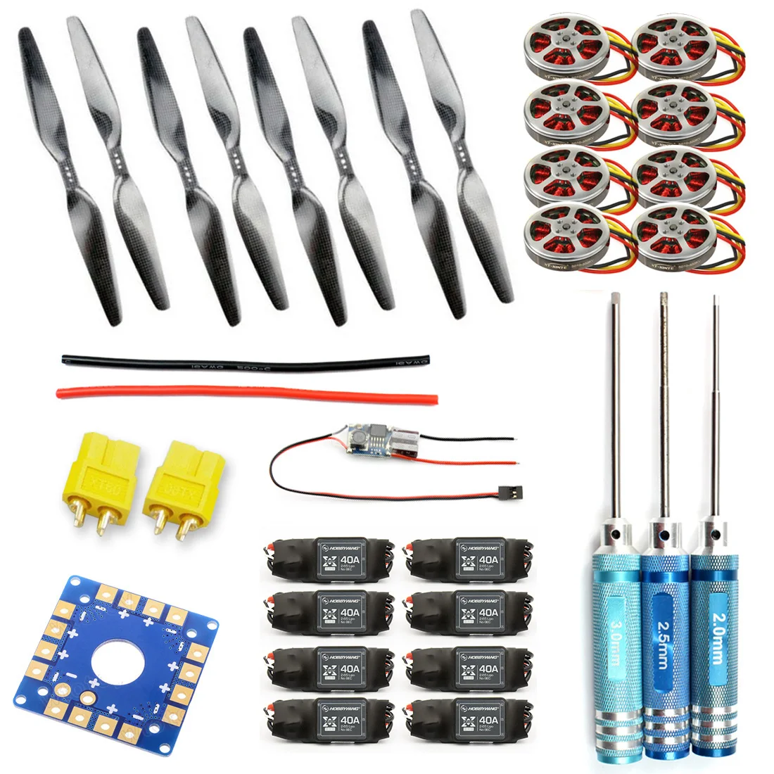  F05423-D 8-Axis Foldable Rack RC Helicopter Kit KK Connection Board+350KV Brushless Disk Motor+16x5