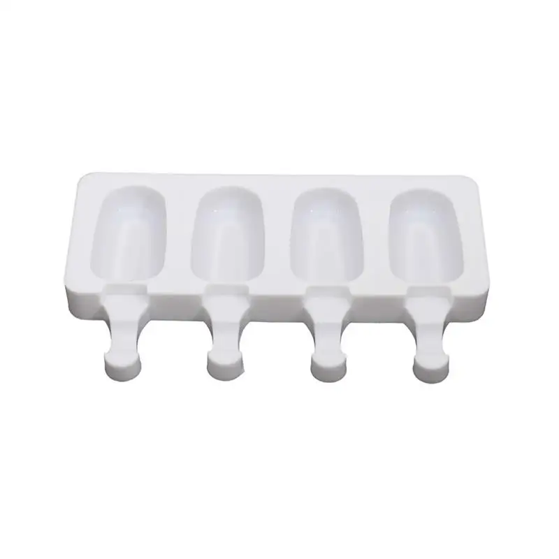

Mini Silicone Popsicle Molds Frozen Ice Cube Tray Kitchen Tools Popsicles Molds Summer DIY 4 Cavity Oval Molds Dessert Molds