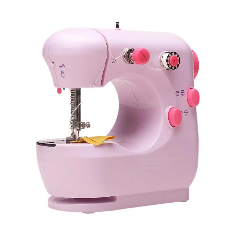 

Mini Electric Handheld Sewing Machine Dual Speed Adjustment with Light Foot Double Threads Pedal Sewing Machine