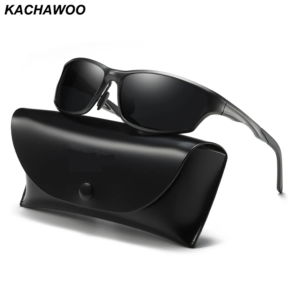 

Kachawoo High Quality Driving Sunglasses For Men Gift Male Sun Glasses Polarized Aluminium Magnesium Red Blue Mirror