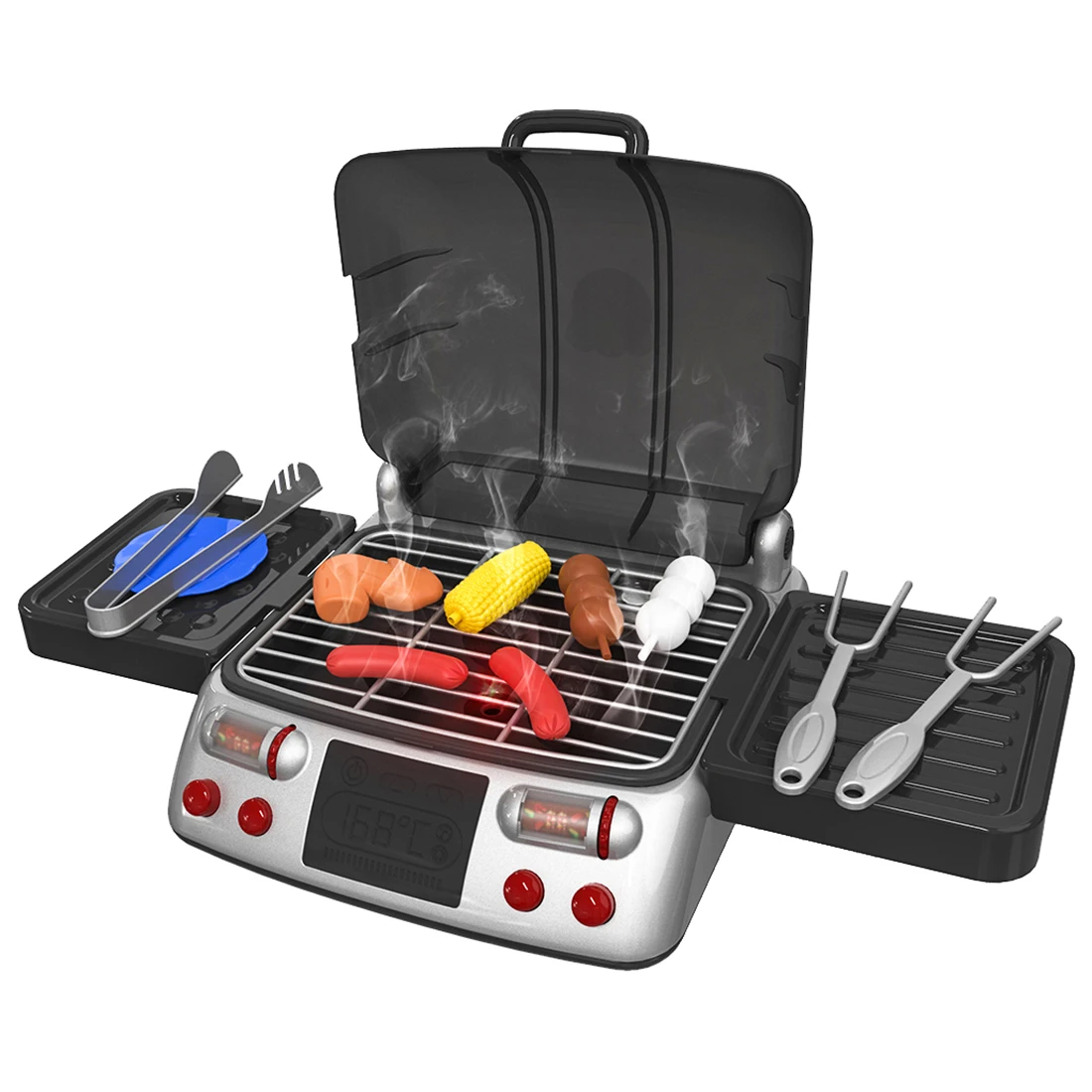 

Rowsfire 1 Set Children Electric BBQ Grill Playset Cooking Pretend Play Toys For Children DIY Pretend Play Hot - Red/Black