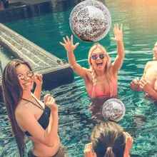 40 см/30 см прозрачный воды плавающей пляжный мяч с блестками, хорошая игрушка мяч в подарок для детей/детей