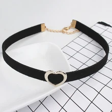 Heart Choker Necklace For Women Velvet Chokers Love Necklaces Chocker Tattoo Collar Party Jewelry Steampunk Choker Accessories