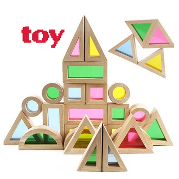 

1-1 Super Creative Rainbow Educational Toy Tower Pile of Blocks for Children Diy Wooden Assemblage Building Block selling