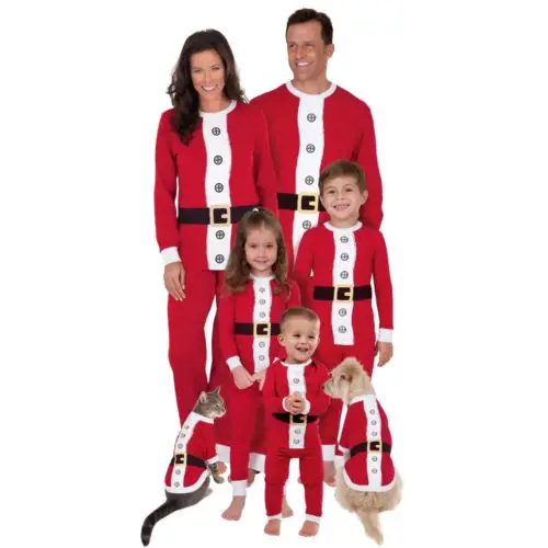 UK/Рождественские одинаковые пижамы для всей семьи, Пижамный набор, Рождественская Детская одежда для сна с Санта-Клаусом, одежда для сна