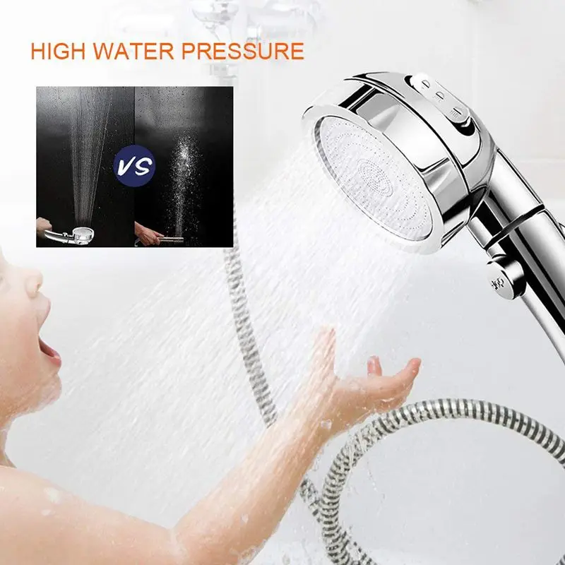 Handheld Shower Head High Pressure Chrome 3 Spary Setting with ON/OFF Pause Switch Water Saving Adjustable Luxury Spa Detachab Handheld Shower Head High Pressure Chrome 3 Spary Setting with ON/OFF Pause Switch Water Saving Adjustable Luxury Spa Detachab