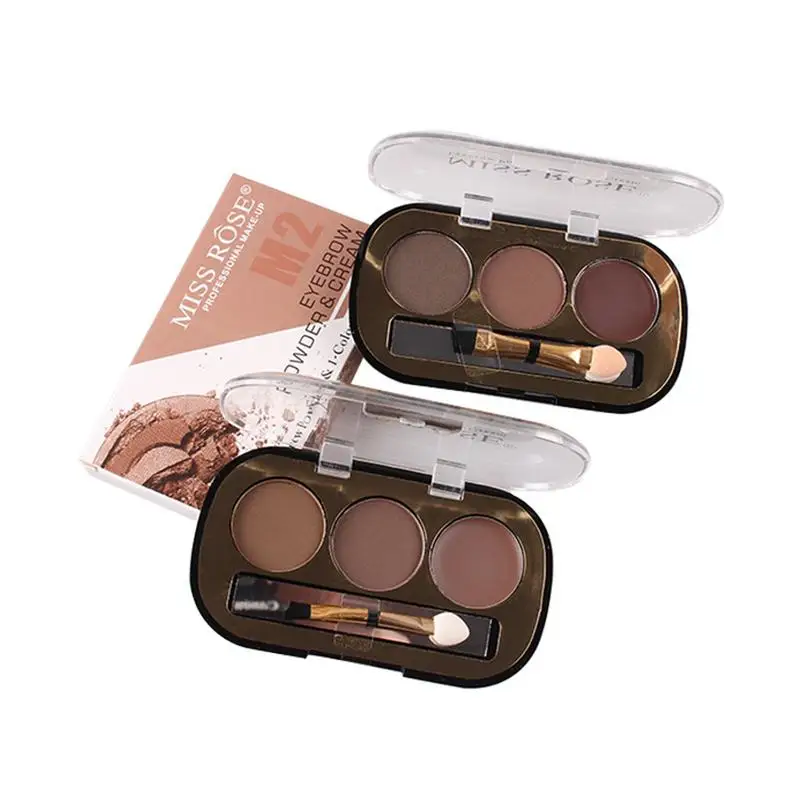 

3 Color Eyebrow Powder Palette Cosmetic Brand Eye Brow Enhancer Professional Waterproof Makeup Eye Shadow