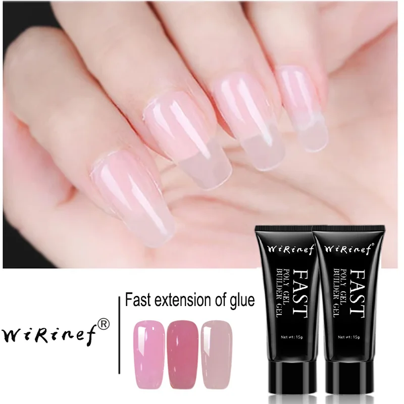 WiRinef 12colors Poly Gel Set 15g UV Fast Builder Gel Nail Form Nail