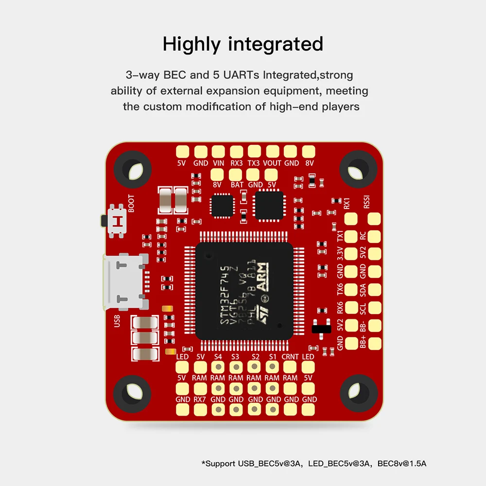 

2019 New Forward F7 FC Dual Gyro Flight Controller 3- 6S with GPS Connector on Board OSD for FPV Racing Drone RC Quadcopters